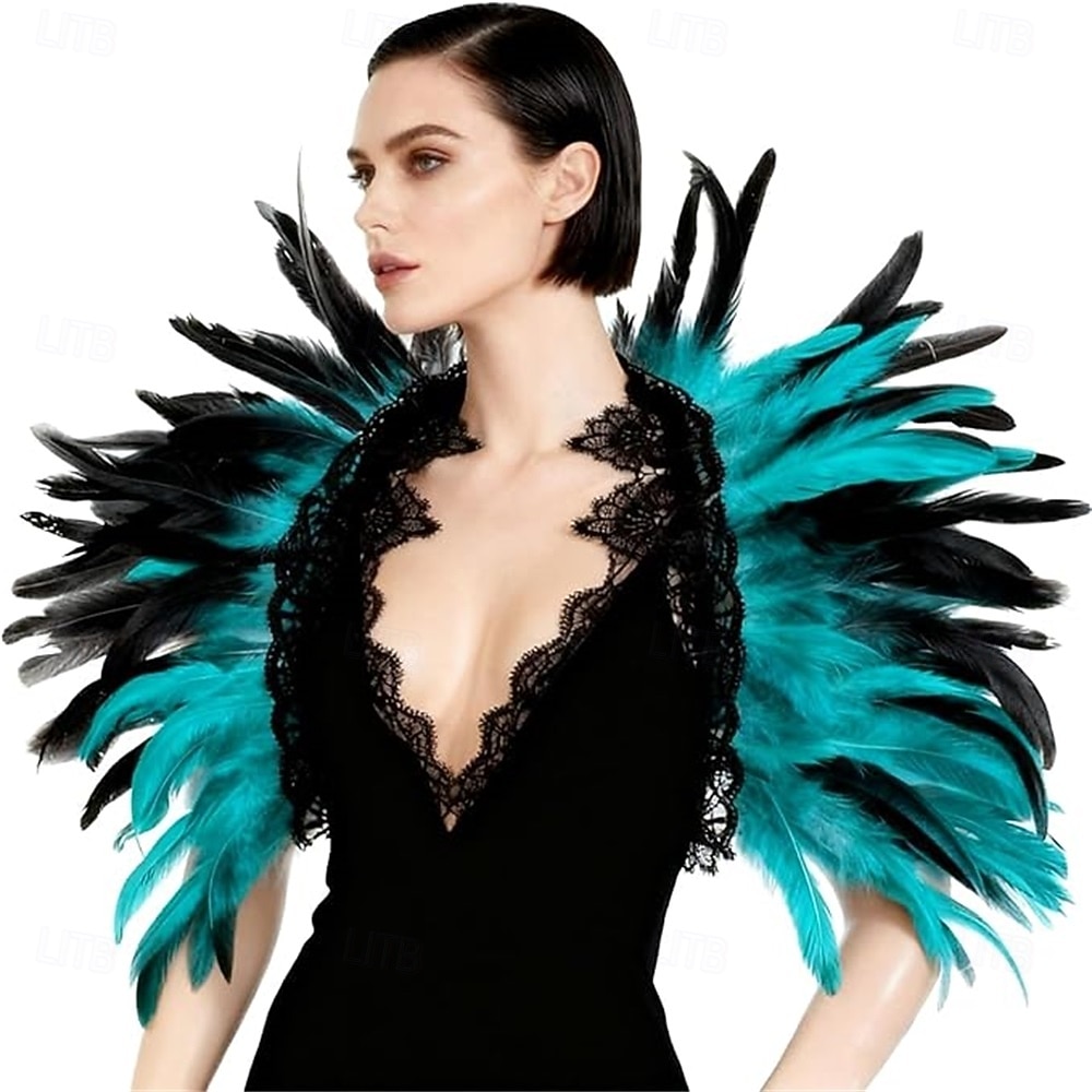 Karnevál 2026 Rio Karnevál Samba Kiegészítők Gótikus Természetes Toll Káplán Sál Vállra Terítő Csipkakolár Halloween Jelmezek Nőknek Brazil Fesztivál Előadási Jelmez 2026 - $13.49 –P3