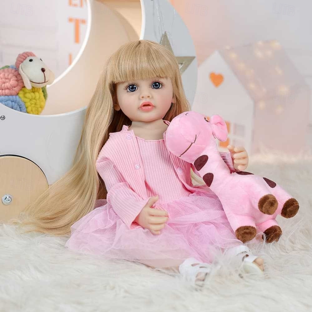 Reborn Baby Dolls - 22 Inch Soft Body Realistic Baby Doll Girl Lovely Awake Blond Hair Girl Bebe Reborn de Silicona Real Life Baby Dolls with Gift Box for Kids Age 3 Collectors Christmas Gift 2025 - $166.99 –P5