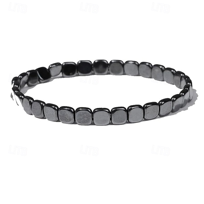 Men's Hematite Bracelet, Natural Stone Beaded Elastic with Stones, Minimalist Durable Everyday Casual Wear, for Formal Events & Casual Attire, Year-Round Elegant Beaded Bracelet, Jewelry Gift 2026 - $10.99 –P12
