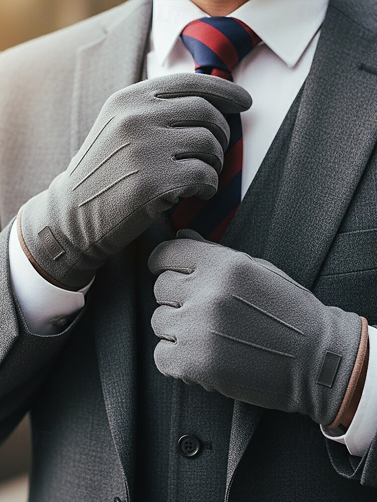 Vinterhansker for menn med berøringsskjerm – fleecefôret for varme, myk berøring, polyestermateriale, kompatibel med berøringsskjerm, tilgjengelig i flere farger for både fritids- og utendørsbruk 2025 - $9.99 –P1