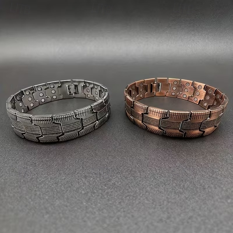 herrmagnetiskt armband - tre rader stark magnet - justerbart magnetiskt pärlarmband, elegant smycke i legering som present till pappa, mamma, jul, födelsedag, flera färger, herrmagnetiskt armband 2026 - $15.99 –P9