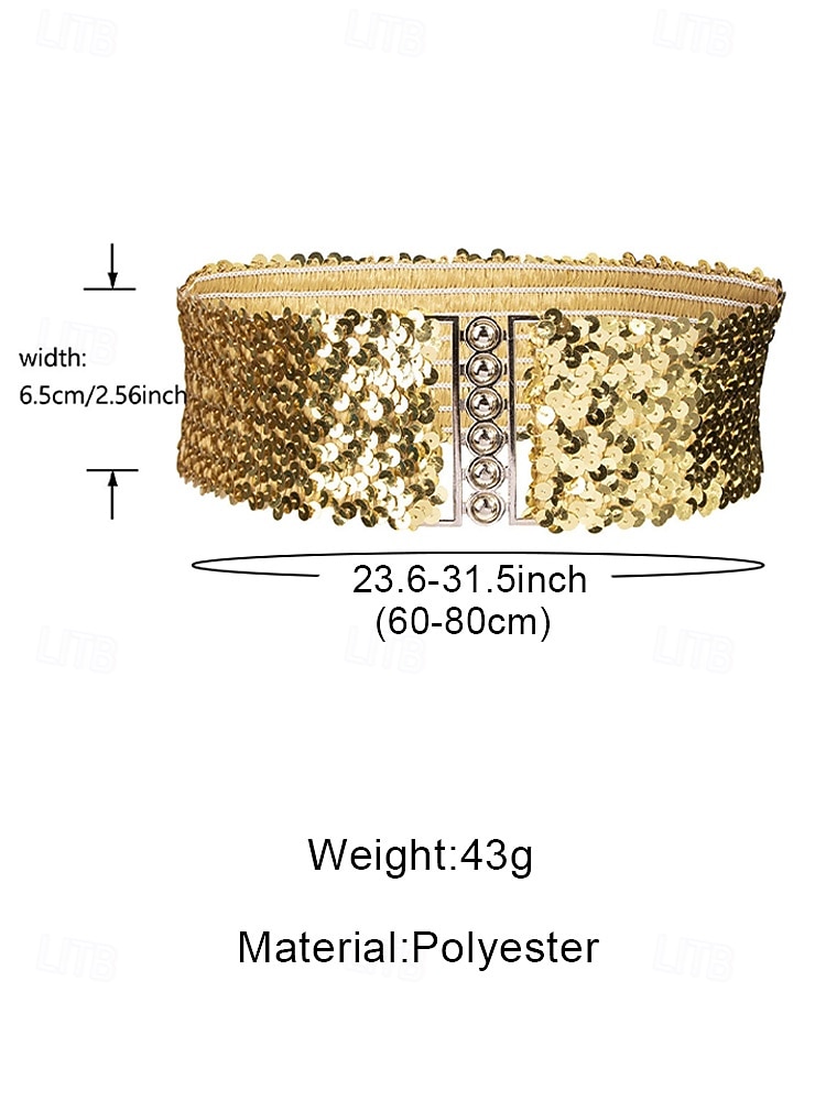 Women's Christmas Glitter Elastic Sequin Belt, Stretchy and Comfortable, Available in Multiple Colors – Perfect Holiday Accessory 2026 - $11.99 –P11