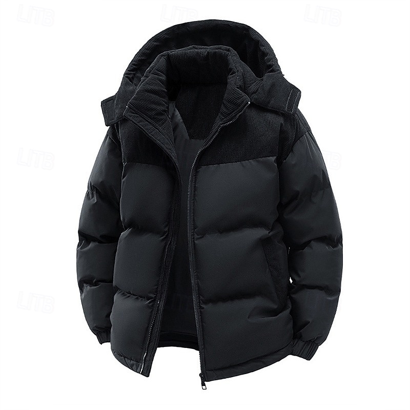 Pánské Zimní kabát Puffer bunda S vycpávkou Kapsy Kostka Polyester Venkovní Ležérní Denní Standardní Módní Šik ven Na běžné nošení Zahřívací Zima Barevné bloky Černá Trávová zelená Khaki Puffer Jacket 2026 - $51.99 –P13