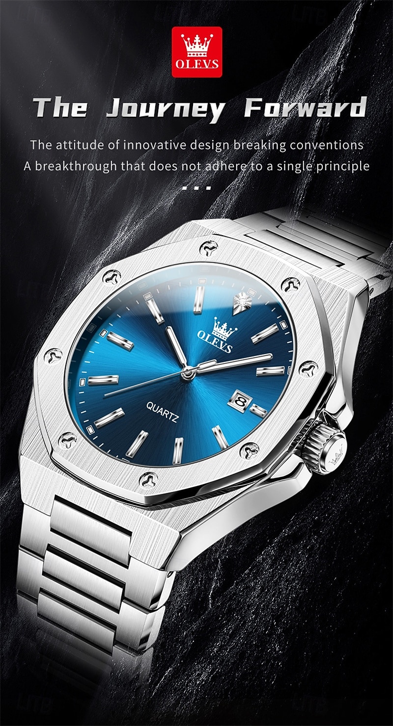 OLEVS Men Quartz Watch Business Luminous Calendar Waterproof Decoration Stainless Steel Watch 2026 - $37.99 –P1