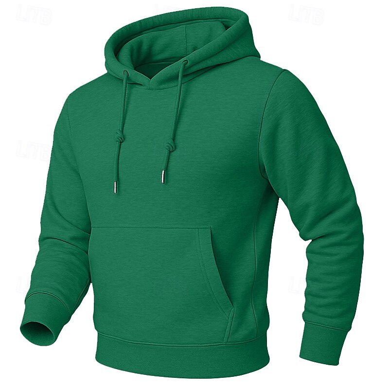 Men's Hoodie Fleece Hoodie Fleece lined Hoodie Blue Apricot Black White Yellow Hooded Plain Kangaroo Pocket Casual Daily Sports & Outdoor Polyester Streetwear Cool Sportswear All Seasons Clothing 2026 - $8.99 –P8