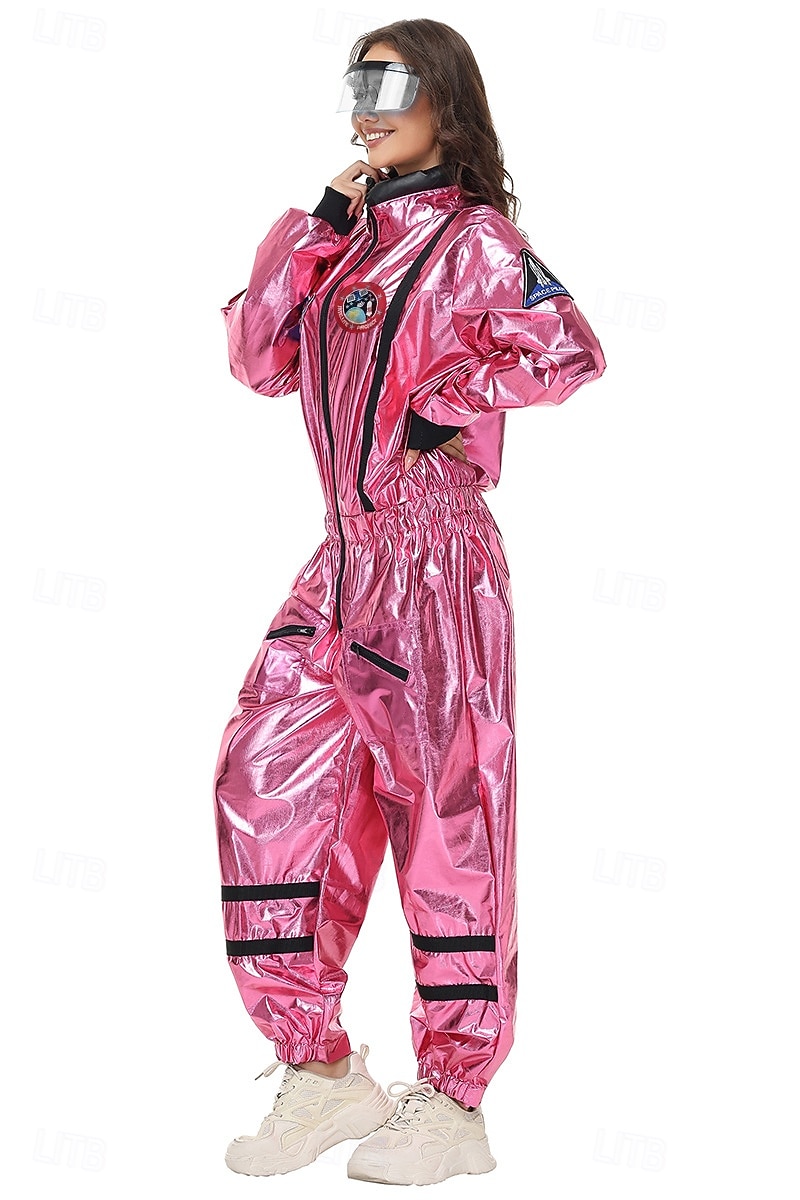 Hieno puku Jumpsuit-trikoot Univormu Astronautti Galaxy-tyttö Cosplay-asu Metalli Aikuisten Naisten Halloween Karnevaali Juhla Suoritus Pukeudu 2026 - $57.99 –P6