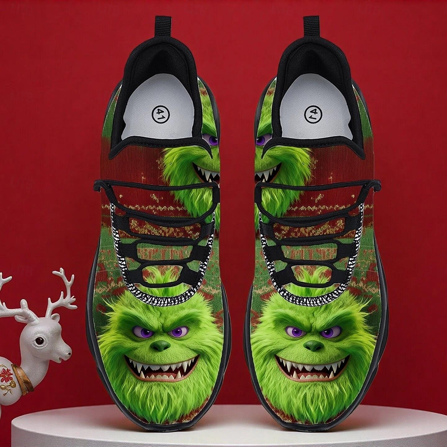 Lustige, hässliche Weihnachtsschuhe für Herren: 3D-gedruckte Sneaker mit Cartoon-Motiven und lebendigem Aufdruck für festliche und fröhliche Feiertage. 2026 - $34.99 –P6