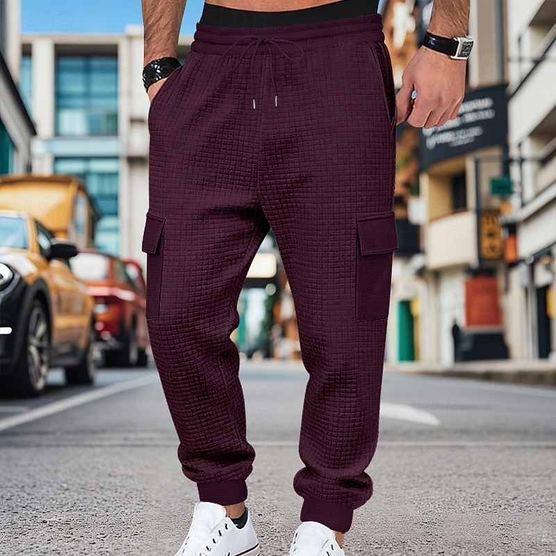 Bărbați Pantaloni de sport cargo Pantaloni Sport Joggeri Pantaloni Pantaloni Waffle Cordon Buzunar Talie elastică Simplu Confort Απαλό Zilnic În aer liber Concediu Vacanță Modă Negru Verde Militar 2026 - $25.99 –P15