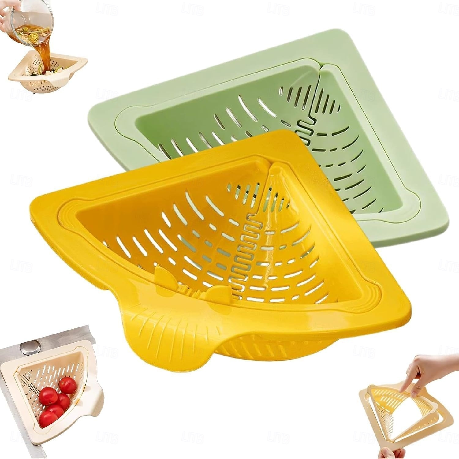 Cestello magnetico per lavello da 2 pezzi - scolapiatti da cucina pieghevole in plastica resistente con fondo anti-foratura e apertura a torsione, forte chiusura magnetica & lavastoviglie del 2025 a $11.99 –P5