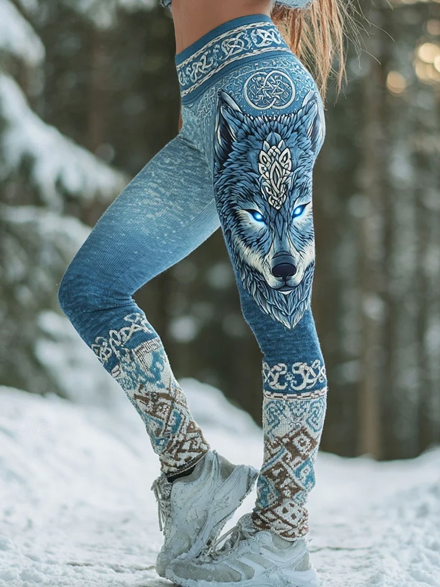 Leggings Boho Viking Femininas Férias Estilo Étnico Vintage Comprimento Total Cintura Alta Gráfico Animal Secagem Rápida Respirabilidade Macio Flexível Formal Férias Preto Rosa Azul Cinza Verão de 2026 por $21.99 –P1