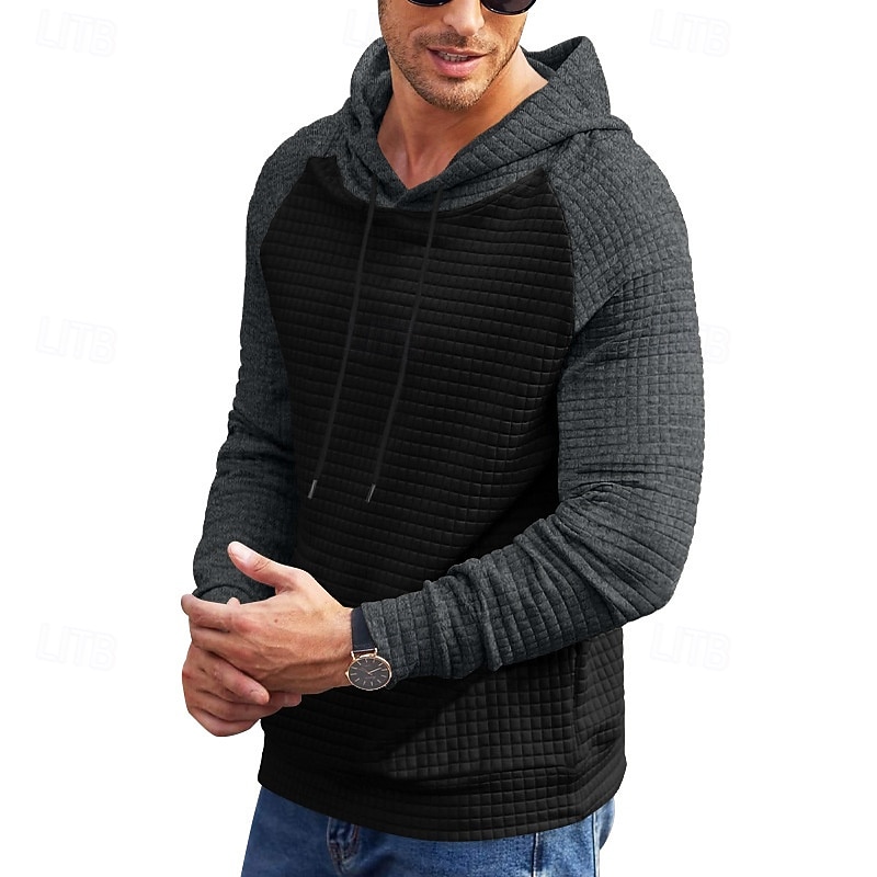Homens Moletom Estacionar Preto Cinza Claro Cinzento Escuro Cinzento Com Capuz Bloco de cor Com Cordão Desportos e Ar livre Casual Diário Impressão 3D Roupa de rua Roupa de Esporte Casual Outono de 2026 por $19.99 –P12