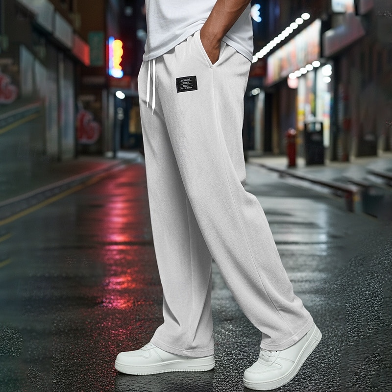 Homens Calças Esportivas Calça de moletom com pernas largas Calças Calças de moletom abertas Com Cordão Cintura elástica Tecido Respirável Comprimento do joelho Esportes Casual Diário Roupa de rua de 2026 por $21.99 –P8