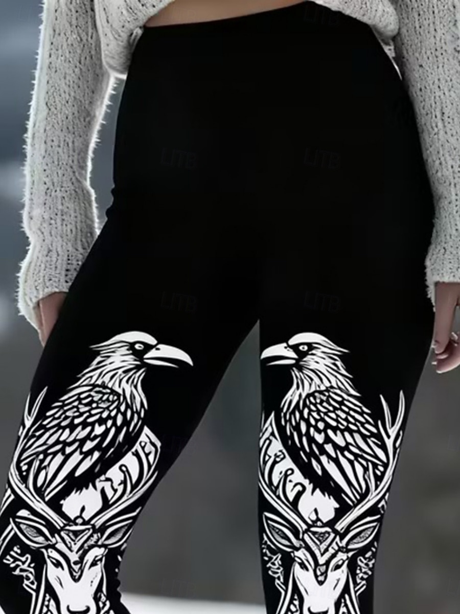 Damen Leggings Gemütliche Leggings Urlaub Vintage Ethno-Stil Volle Länge Hohe Taille Grafik Tiermotiv Drucken Bequem Dehnbar Lässig Täglich Outdoor Purpur Frühling Herbst Winter Schmale Passform 2026 - $21.99 –P3