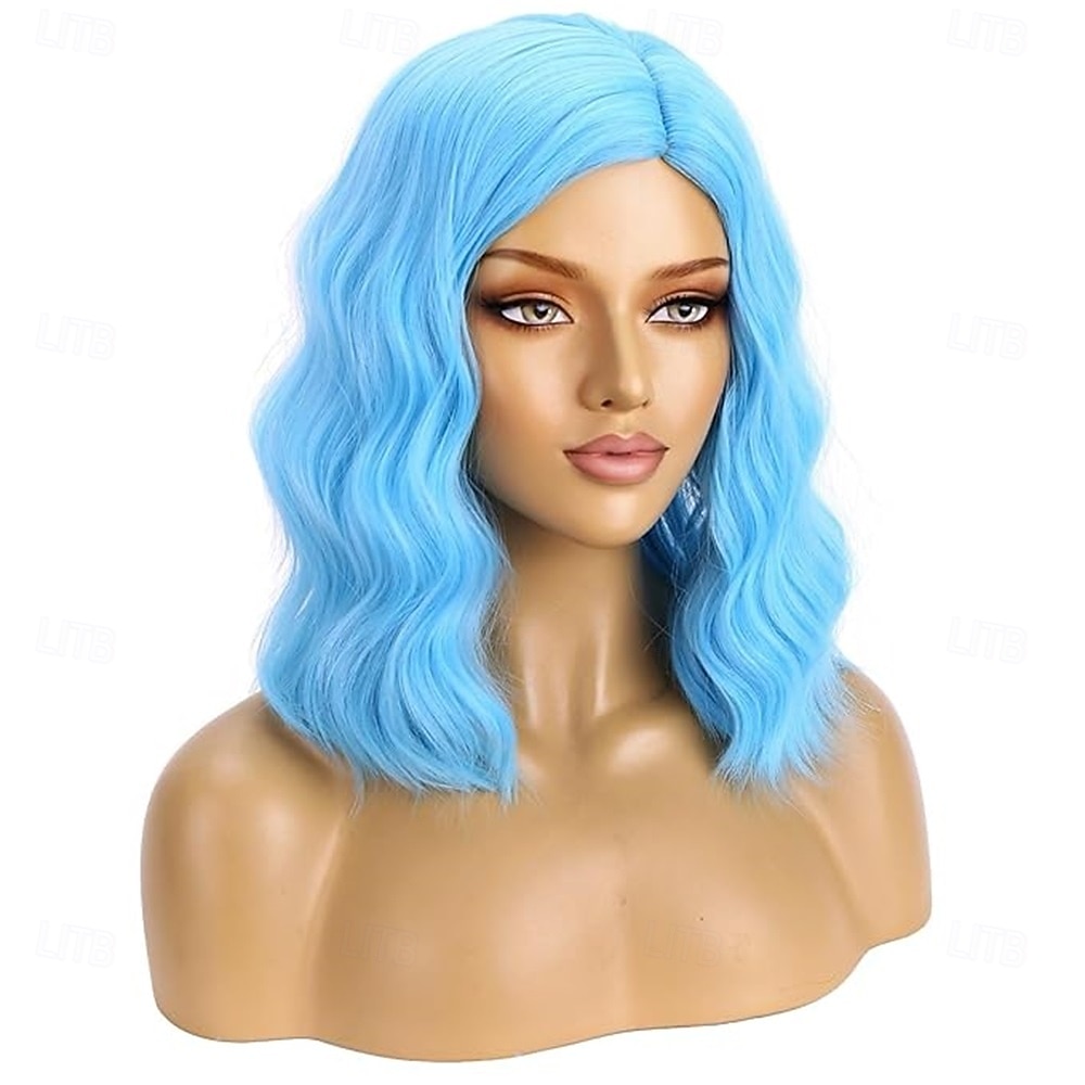 Peruca de Carnaval 2026 Rosa Azul Roxo Encaracolado Ondulado Curto Peruca sintética para festivais Mardi Gras Parada Cabelo para fantasia de cosplay para Feminino de 2026 por $21.99 –P5