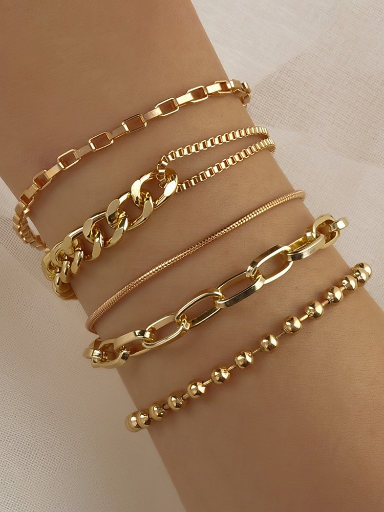 Conjunto de pulseras navideñas de aleación para mujer: elegantes y con estilo, con múltiples diseños en oro y plata, perfectas para regalos navideños y ocasiones festivas. 2026 - $7.99 –P1