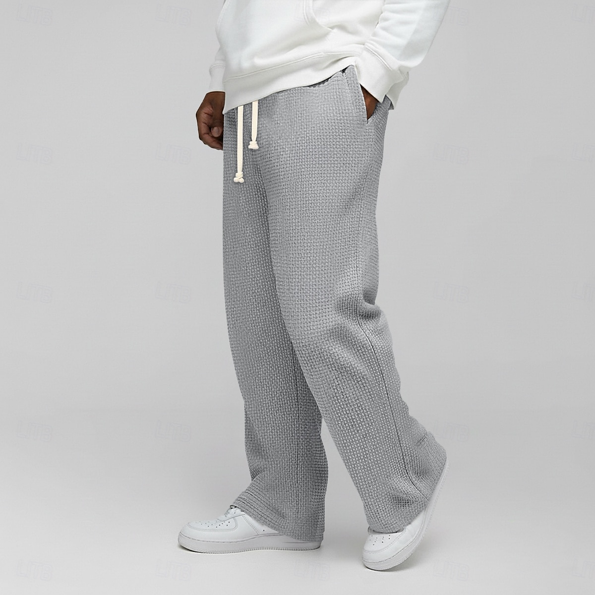 Homme Gauffré Joggings Pantalons Pantalon décontracté Pantalons Amples Cordon de serrage Jambe Droite Couleur Unie Confort Longueur complète Occasionnel Quotidien Extérieur Vacances Mode Coupe Ample de 2026 ? $25.99 –P6