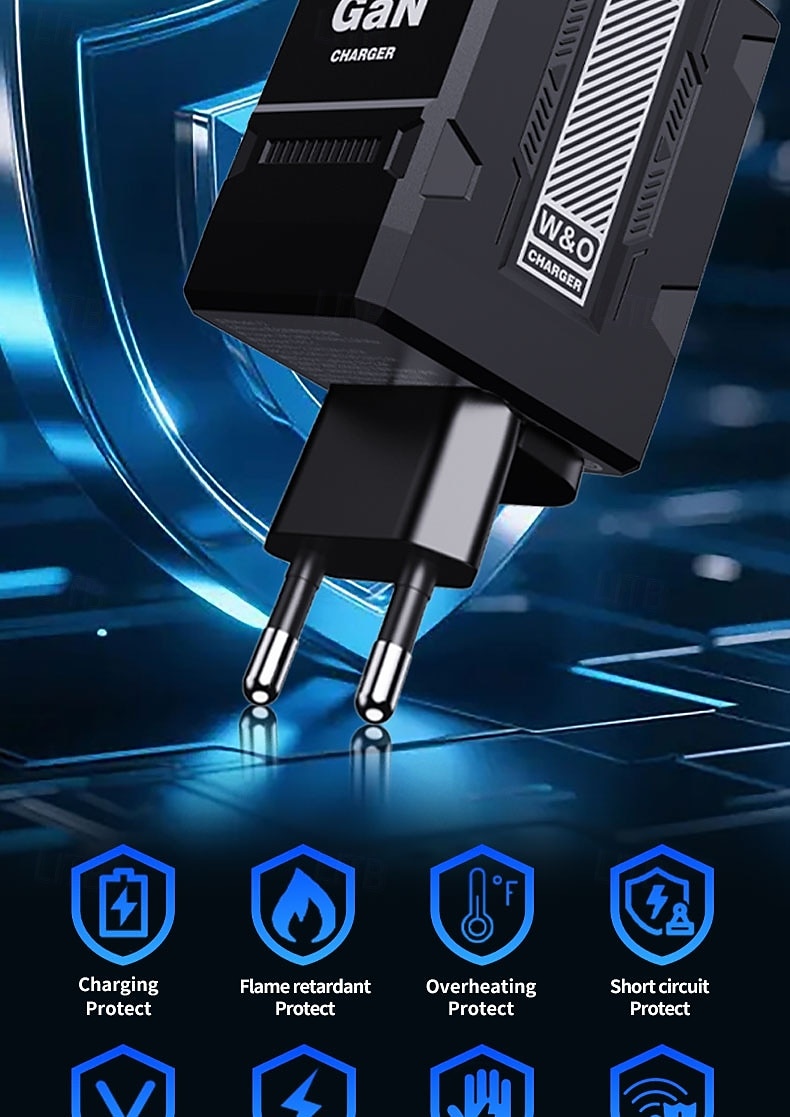 מטען אולטרה מהיר של גן 120 וואט PD3.0 סוג C תאורה כפולה יציאת O כבל נשלף טלפון נייד מחשב נייד טעינה מהירה 2025 - $21.99 –P8