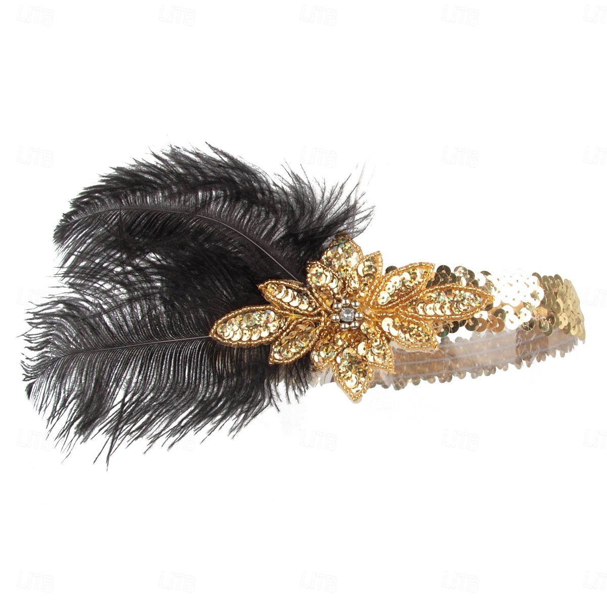 Années Folles Années 1920 Serre Tête Flapper Coiffure Accessoires pour Cheveux Gatsby le Magnifique Fille Flapper Plume Déguisement Femmes Noël Carnaval Mascarade Soirée à thème rétro Danse Charleston de 2026 ? $16.99 –P6