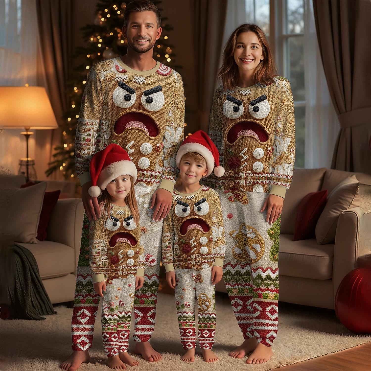 Familie Kerstpyjama's Nachtmode Voor heren Dames Jongens Voor meisjes Familie bijpassende outfits Zoet Kerstmis Patroon Volwassenen Kinderen Kerstmis Nieuwjaar kerstavond Vakantie Kerstmis Huiskleding 2026 - $29.99 –P4