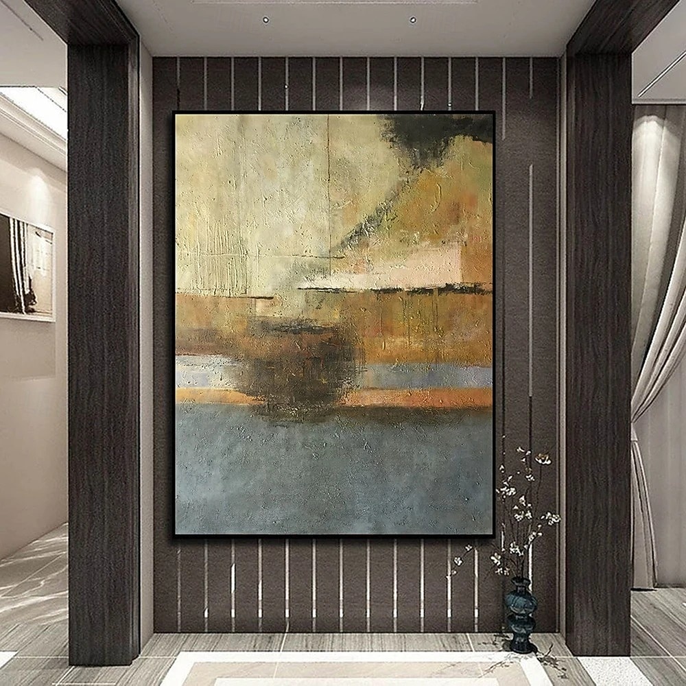 Картина маслом ручной работы на холсте, настенное искусство, простая абстракция для декора дома, гостиной, подвесная картина на подрамнике/рулонная картина без рамы, не натянутая 2026 - $51.99 –P1