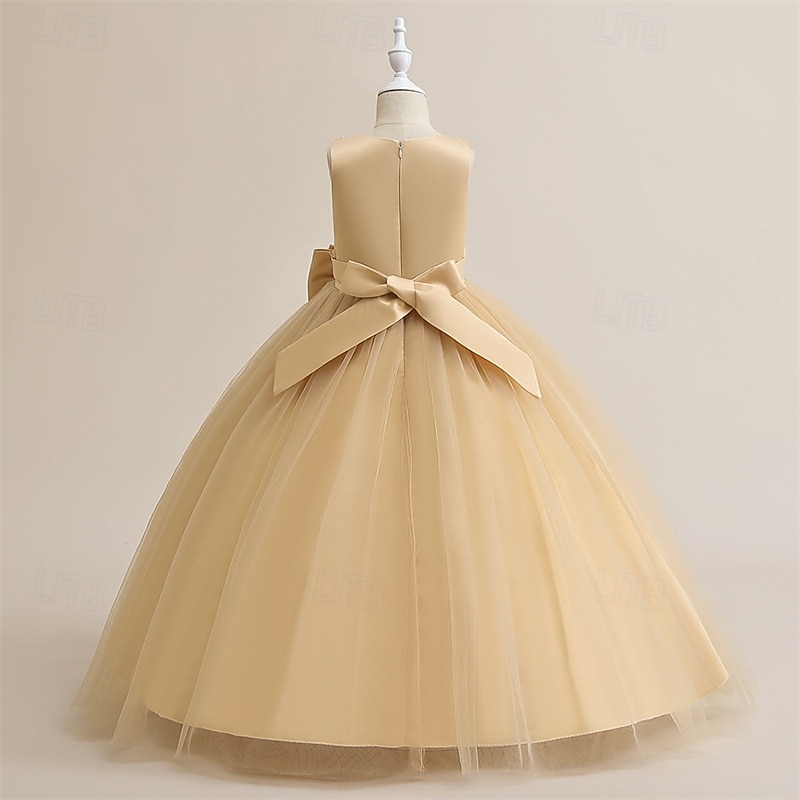 Kinder Mädchen Kleid Partykleid Einfarbig Ärmellos Formell Leistung Besonderer Anlass Knotenbinde Netz Mode Täglich Prinzessin Polyester Maxi Partykleid Schwingkleid Tüllkleid Sommer Frühling 5-12 2026 - $50.99 –P6