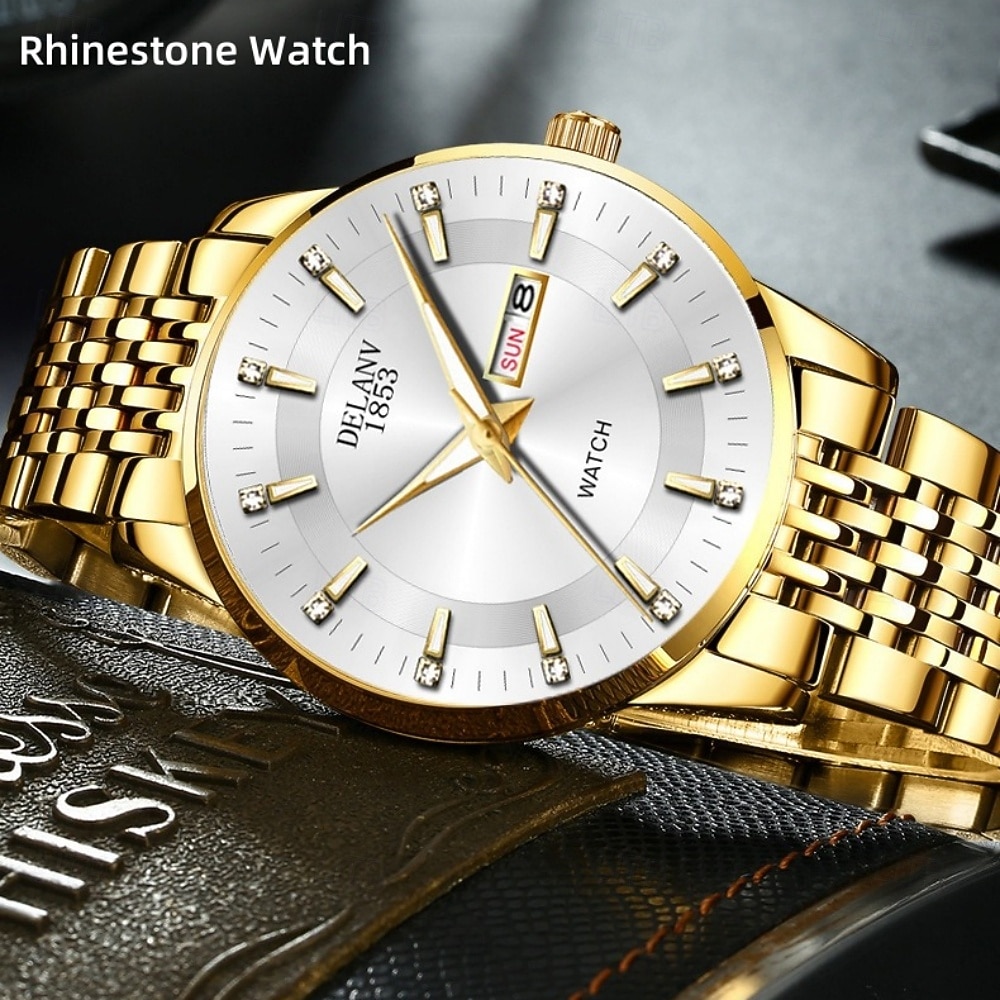 Передовые наручные часы для мужчин модные кварцевые часы для мужчин с стальным корпусом и ремешком отображение даты и календаря люминесцентный циферблат лучший выбор подарка для мужчин 2026 - $22.99 –P1