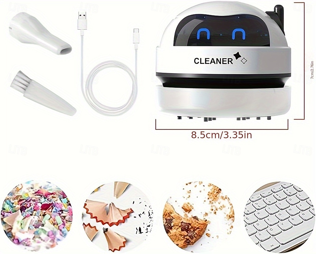 Portable USB Handheld Vacuum Cleaner - A Compact Desktop Vacuum Cleaner Suitable for Cleaning Homes Offices Cars and Keyboards. USB Charging Low Voltage Operation Button Control Designed As The 2026 - $20.99 –P5