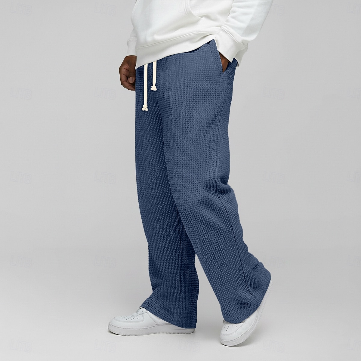Homme Gauffré Joggings Pantalons Pantalon décontracté Pantalons Amples Cordon de serrage Jambe Droite Couleur Unie Confort Longueur complète Occasionnel Quotidien Extérieur Vacances Mode Coupe Ample de 2026 ? $25.99 –P5