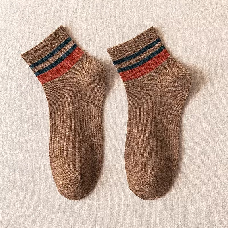 Муж. 7 пар Носки Носки для бега Повседневные носки Синий Черный Цвет Полоски на открытом воздухе Отпуск На каждый день Средней плотности Весна Осень Мода Уличный стиль 2026 - $6.99 –P5