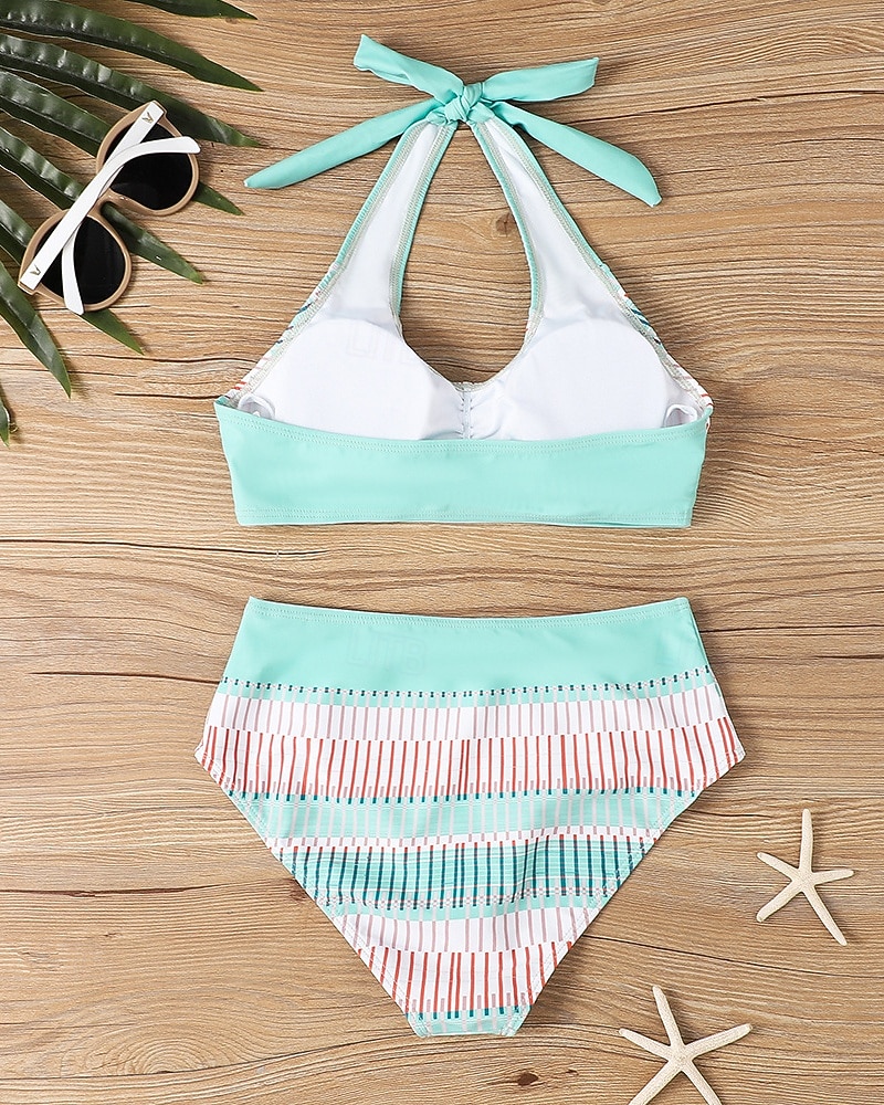 Per donna Costumi da bagno Due pezzi Birichino Costume da bagno Senza schiena Vacanza Abbigliamento da Spiaggia Floreale All'americana Senza Maniche Costumi da bagno del 2026 a $22.99 –P12