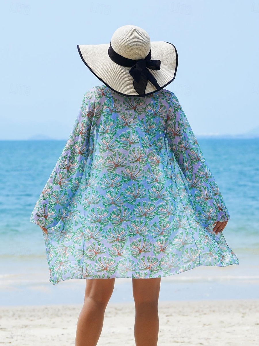 Damskie Stroje kąpielowe Bikini Trzyczęściowy Krótkie spodnie Kostium kąpielowy Szczupła Odkryte plecy Urlop Stroje plażowe Kwiaty Liście W serek Bez rękawów Kostiumy kąpielowe 2026 - $31.99 –P10