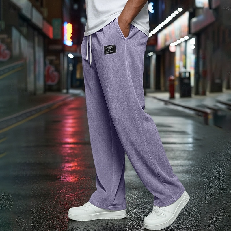 Homens Calças Esportivas Calça de moletom com pernas largas Calças Calças de moletom abertas Com Cordão Cintura elástica Tecido Respirável Comprimento do joelho Esportes Casual Diário Roupa de rua de 2026 por $21.99 –P10