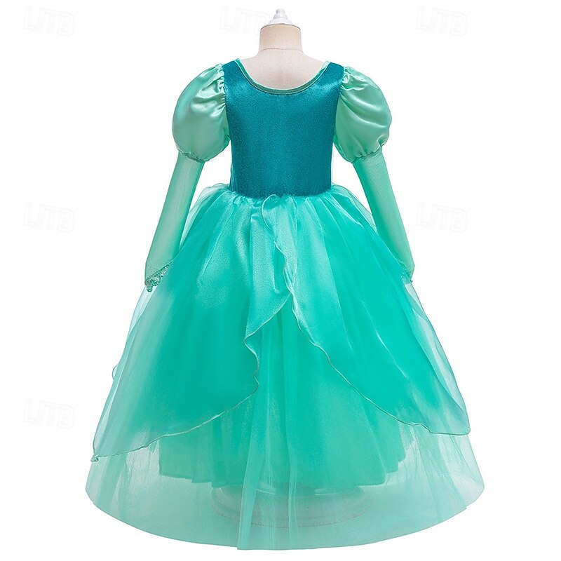Buchwoche 2026 Kinder Mädchen Kleid Partykleid einfarbig ärmellos Bühnenkleid besondere Anlässe Mesh Mode Alltag Prinzessin Maxi Partykleid Swingkleid Tüllkleid Sommer Frühling ab 4 Jahren grün 2026 - $34.99 –P3