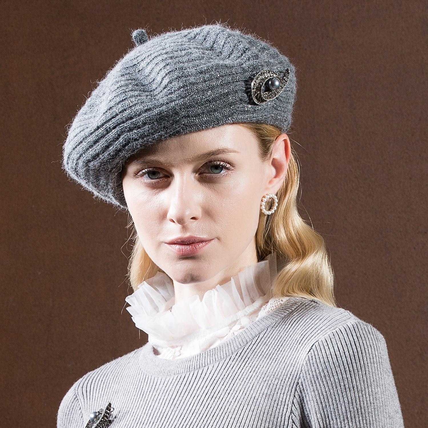 Hats synthetic fibre Beret Hat Floppy Hat Casual Holiday Classical Classic With Crystals Pure Color Headpiece Headwear 2026 - $28.99 –P9
