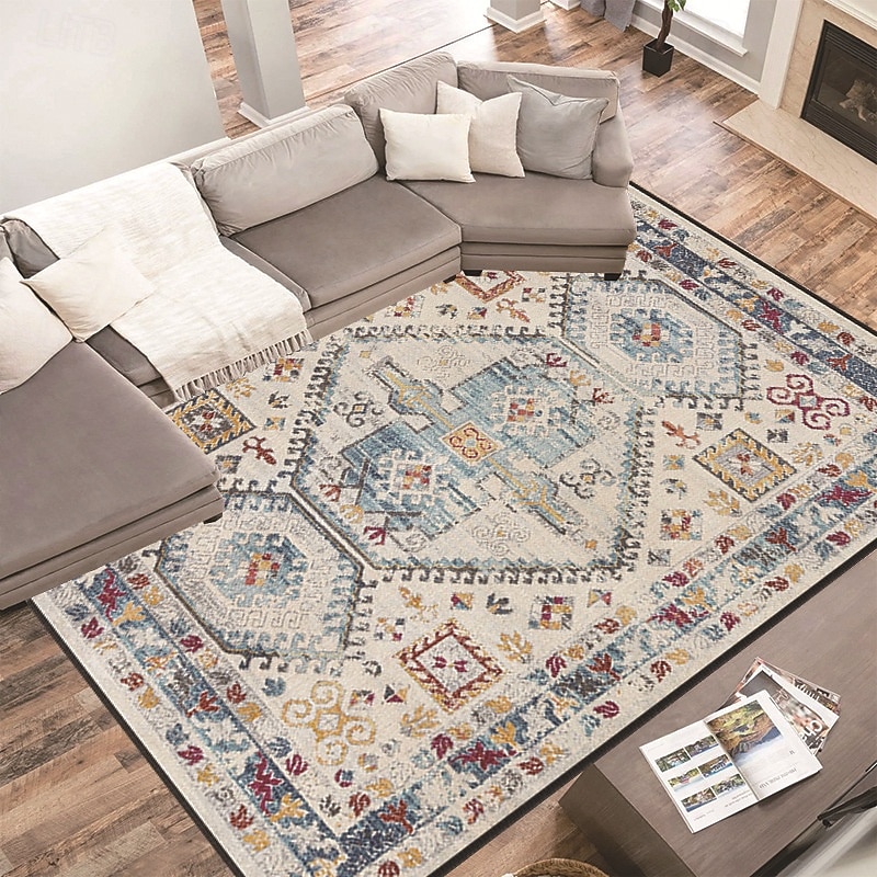Covor vintage în stil etnic persan, durabil, rezistent la murdărie, pentru canapea și măsuță de cafea, pentru dormitor, noptieră, covoraș, decor pentru casă 2026 - $13.49 –P6