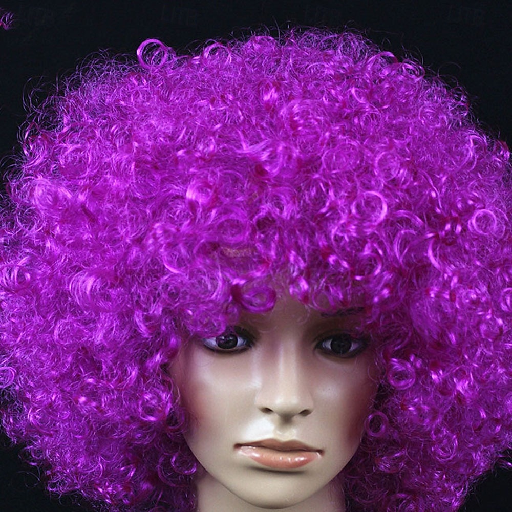 Карнавальный парик 2026 Фиолетовый Кудрявый Афро Короткие Синтетический фестивальный парик Вторник на масляной неделе Парад Волосы для косплей-костюма для Мужчины 2026 - $14.99 –P1