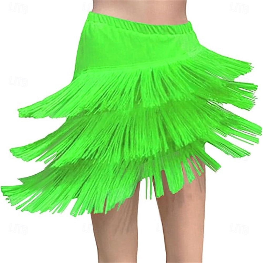 Gonna con Frange e Paillettes Samba Dancewear Gonna Latina con Elastico Costume di Performance per Danza Moderna Ballo Salsa Samba del 2026 a $28.99 –P1