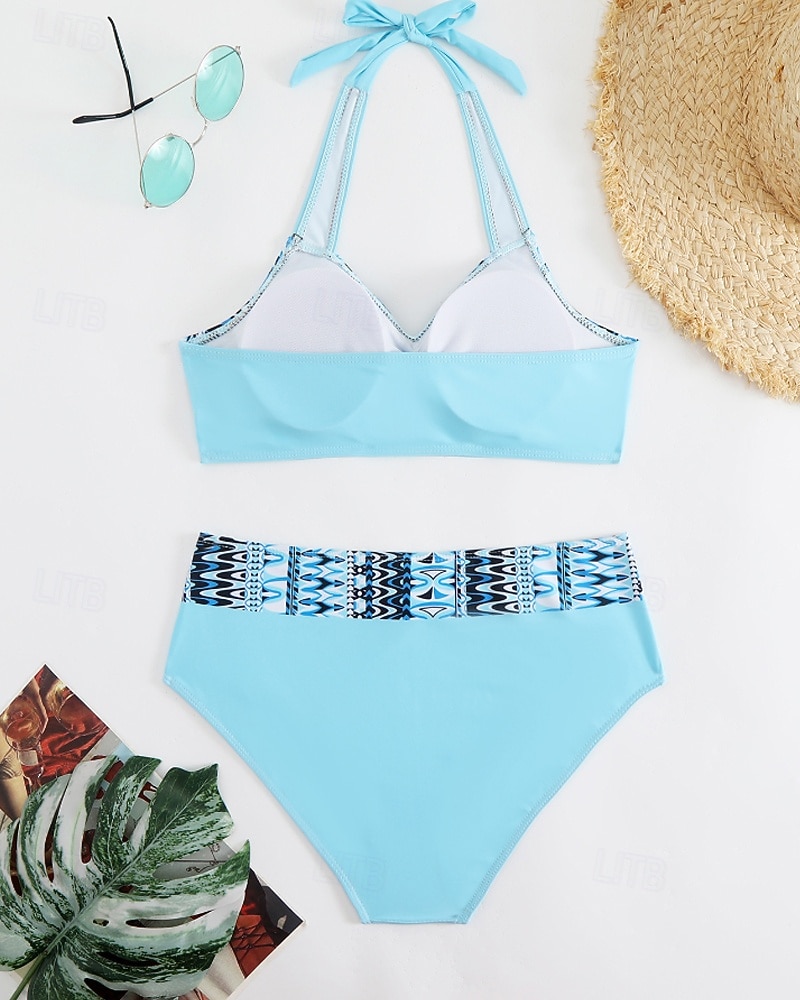 Per donna Costumi da bagno Due pezzi Birichino Costume da bagno Senza schiena Vacanza Abbigliamento da Spiaggia Floreale All'americana Senza Maniche Costumi da bagno del 2026 a $22.99 –P15