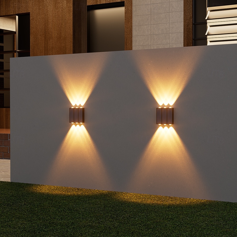 Conjunto de 4 luminárias solares de parede para exterior, à prova d'água, para pátio, jardim, varanda, cerca ou alpendre, ideais para decoração de Natal e feriados. de 2026 por $32.99 –P9