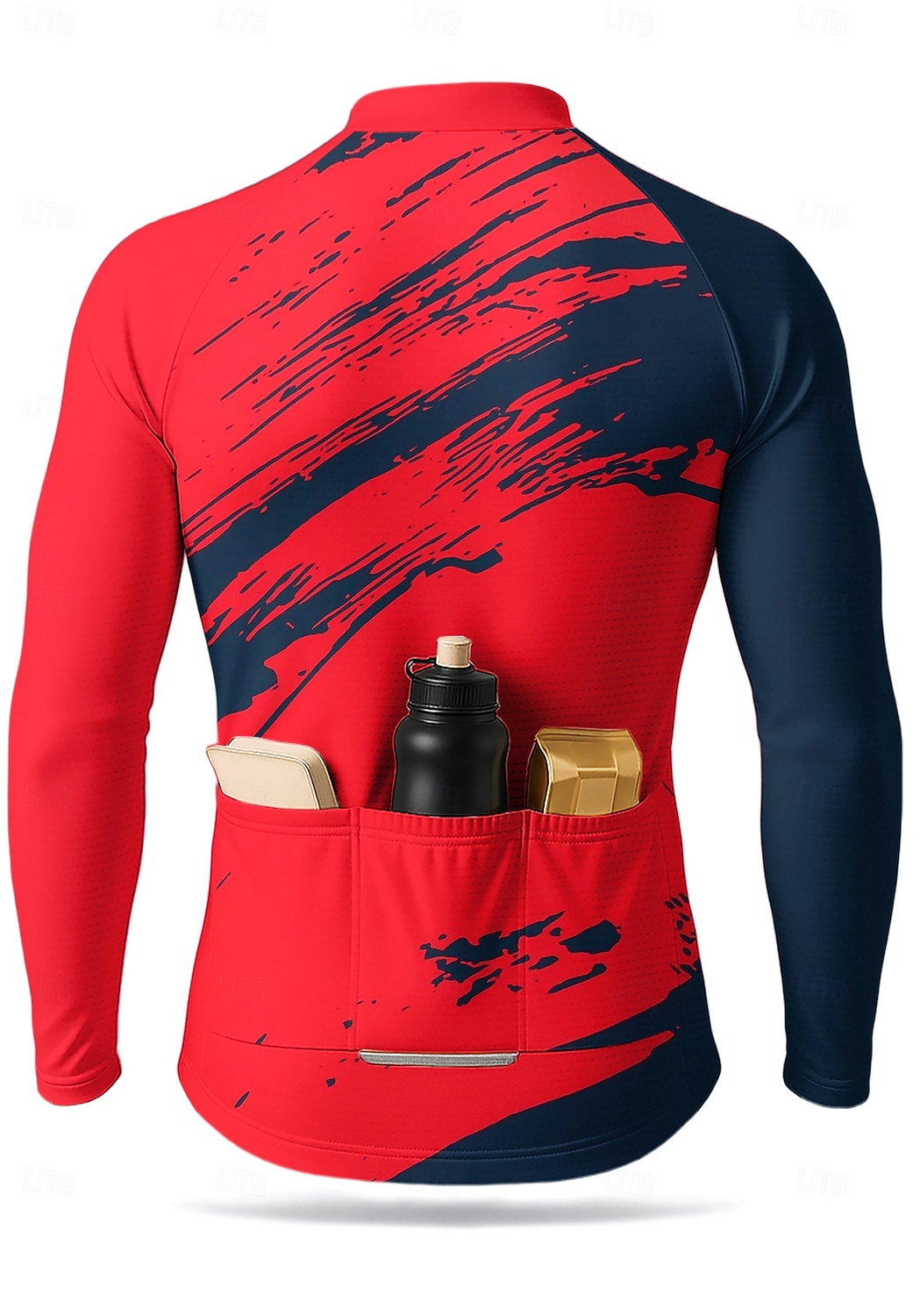 Bărbați Jersey de ciclism Downhill Jersey Geometric Abstract Contrast Culoare Manșon Lung Bicicletă Tricou Tee Jerseu Haine Compresie cu 3 buzunare spate Ciclism montan Ciclism stradal Protecție UV 2026 - $32.99 –P2