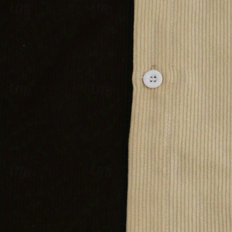 Men's Shirt Casual Shirt Corduroy Shirt Button Up Shirt Blue Black khaki Long Sleeve Color Block Lapel Casual Outdoor Pocket Clothing Apparel Polyester Vintage Fashion Casual 2026 - $26.99 –P4