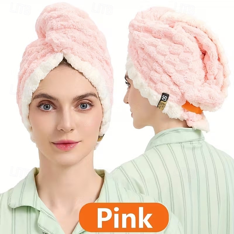 cuffia per capelli da donna con design a coda larga, autunno e inverno, extra large e spessa, asciugamano per capelli super assorbente ad asciugatura rapida, asciugamano per capelli in pile di del 2026 a $15.99 –P10