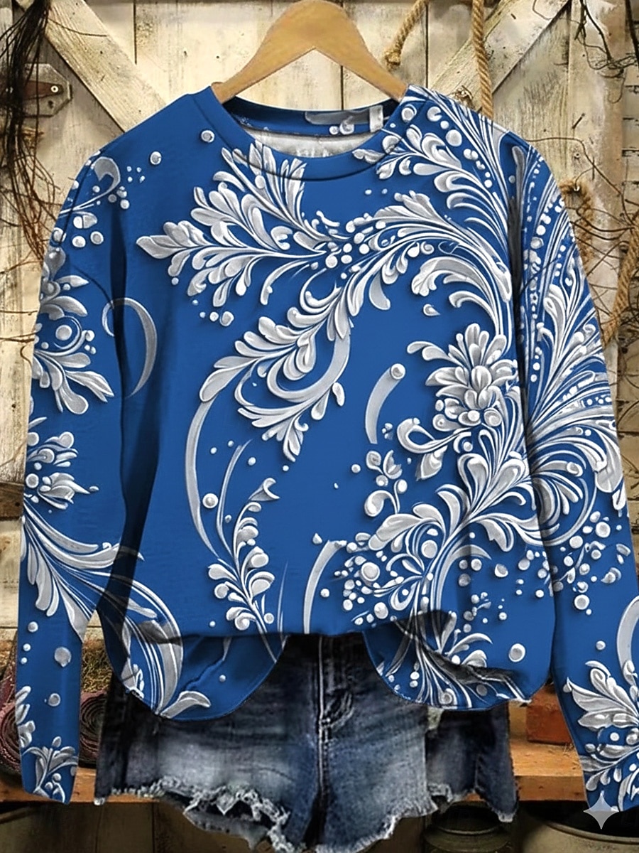 Per donna Felpa Pullover Stampato Floreale Grafico Paisley Caldo Vintage Western Manica Lunga Girocollo Top Regolari Casuale Streetwear Abbigliamento Quotidiano Blu Nero Giallo Rosso Verde Primavera del 2026 a $28.99 –P3