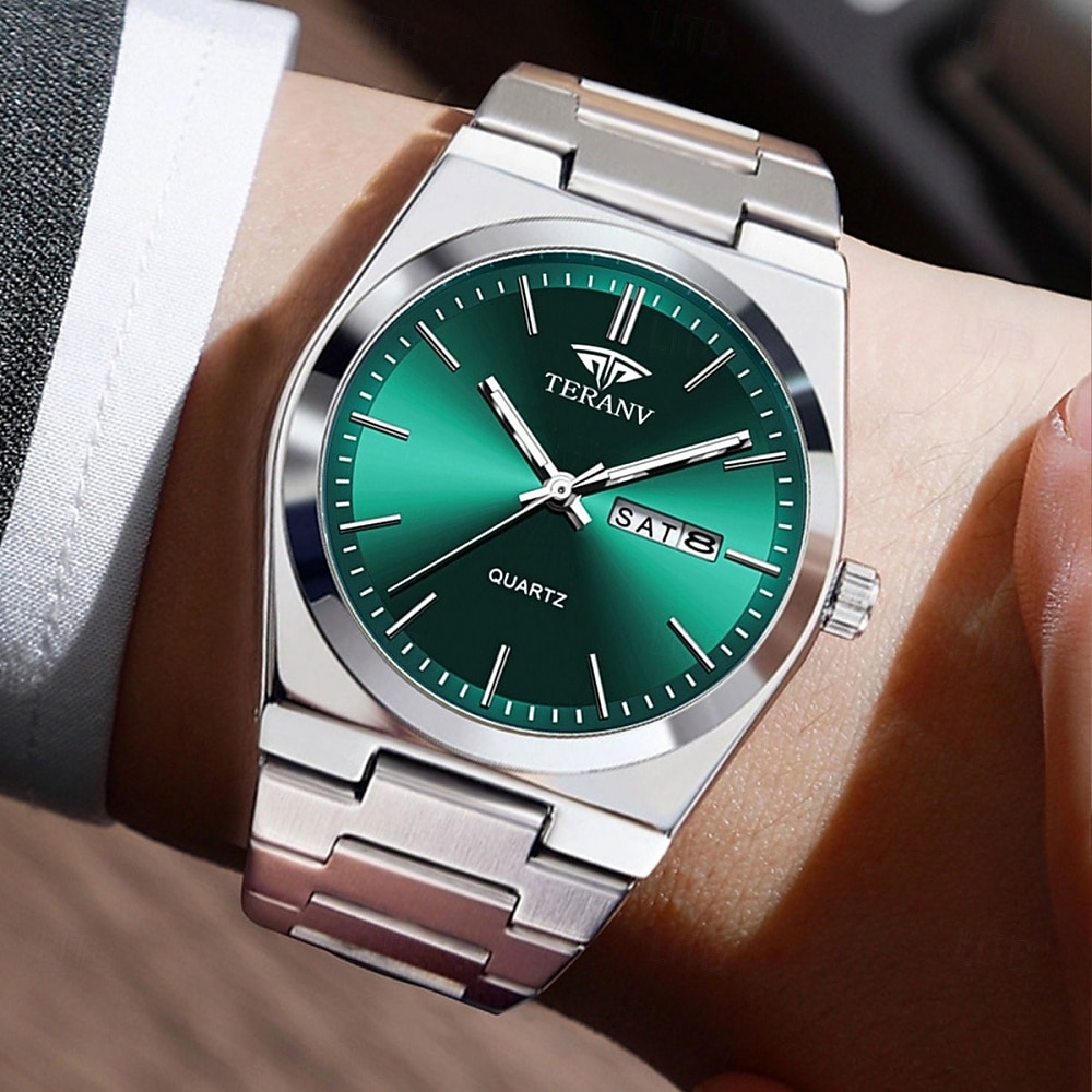 Advanced Men's Wristwatch Fashionable/business Men's Quartz Watch Date Calendar Display Stainless Steel Case Strap The Best Gift Choice for Men 2025 - $20.99 –P4