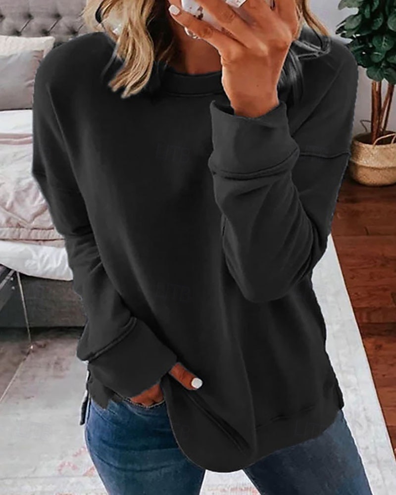 Damen Bluse Patchwork Einfach Vintage Stilvoll Langarm Rundhalsausschnitt Normale Oberteile Täglich Ferien Ausgehen Schwarz Grün Dunkelgray Herbst Winter 2026 - $21.99 –P3