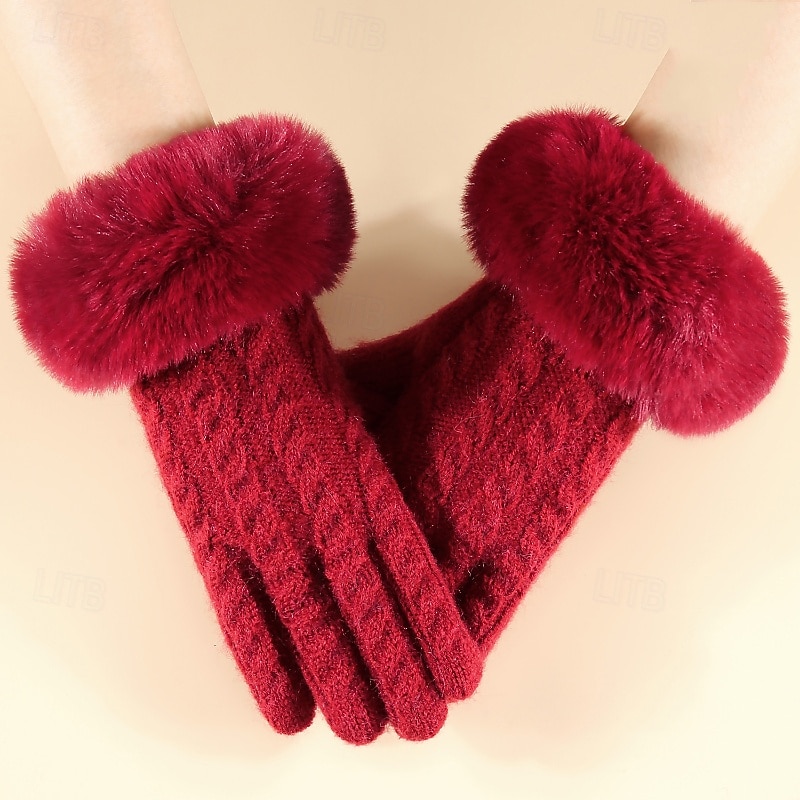 Women's 1 Pair Fingertips / Knitted Gloves Active / Streetwear Gloves - Plain Full Finger 2026 - $11.49 –P3