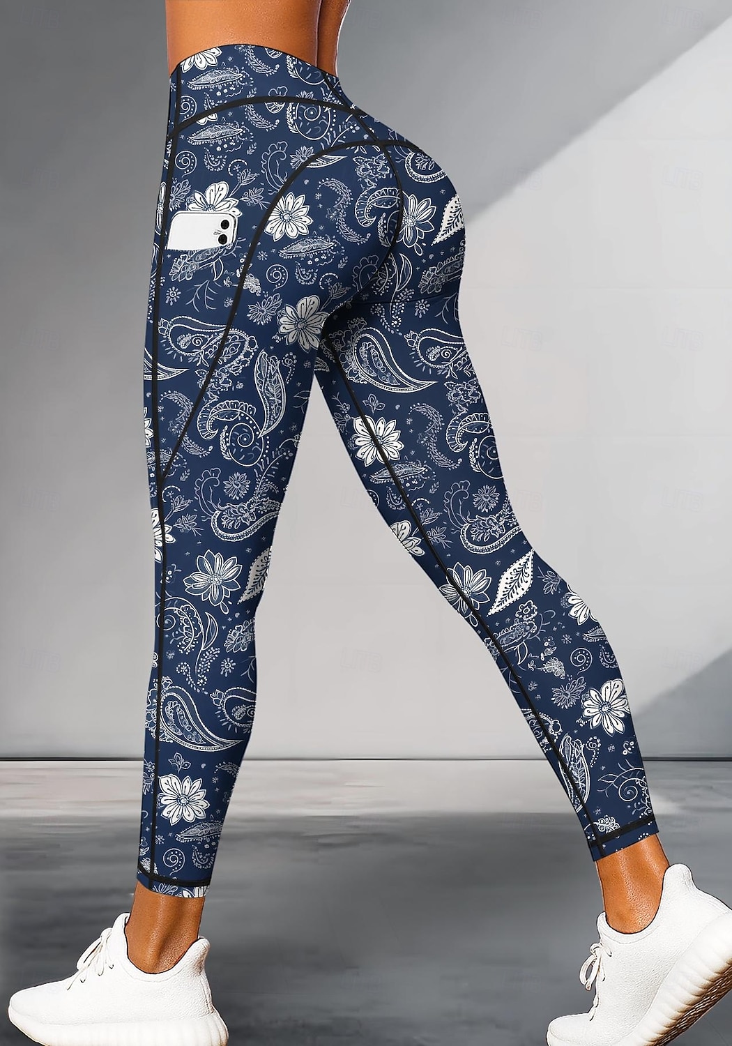 Per donna leggings da pilates Pantaloni fitness Leggings casual Tasche Bollo Patchwork Pilates Palestra Allenamento in Palestra Pantaloni Collant Leggings Paisley Stampa Floreale Blu marino scuro Gli del 2026 a $20.99 –P3