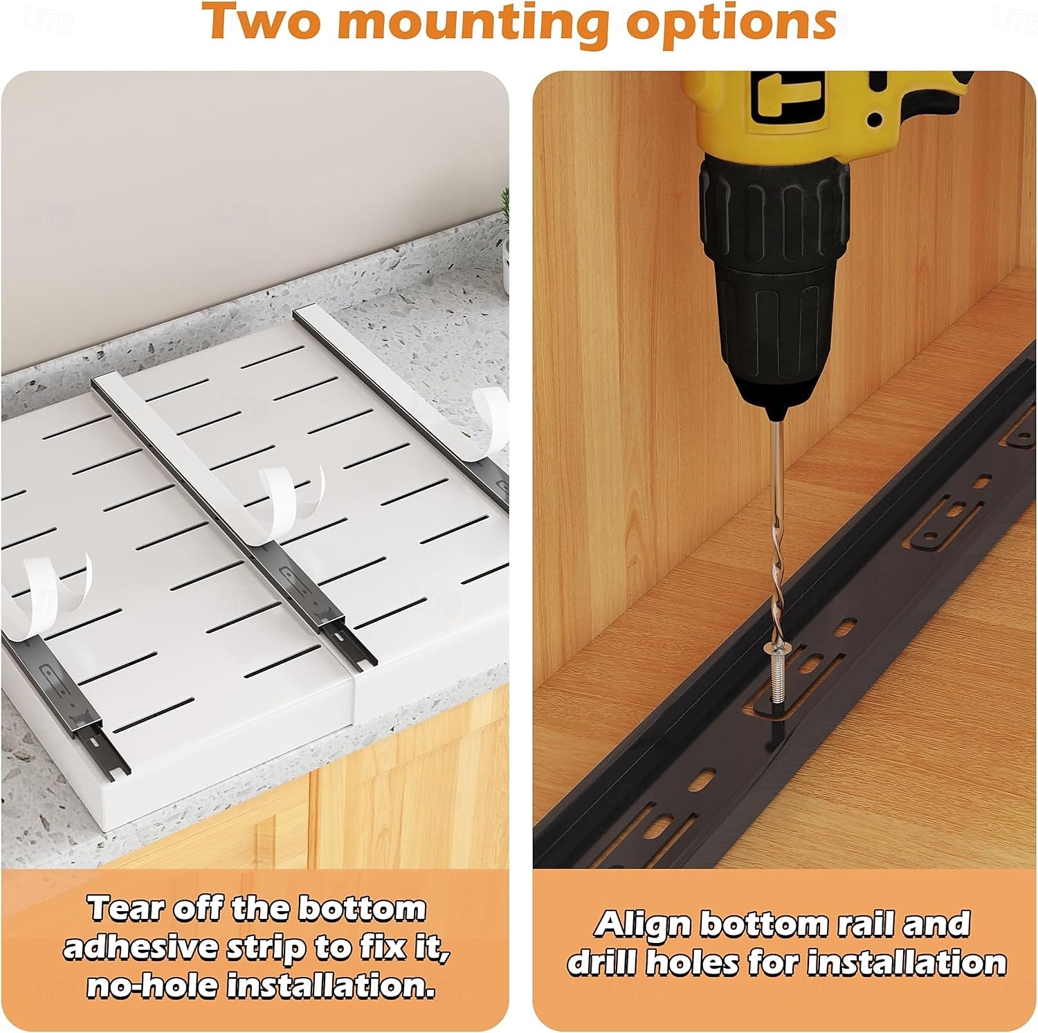 1 pakkaus ulosvedettävä kaappijärjestelijä ulosvedettävät liukuvat ruokakomeron hyllyt säilytykseen ilman rei'itystä keittiön alakaappien järjestämiseen, ruokakomeroon, kylpyhuoneeseen säädettävä 2026 - $39.99 –P3