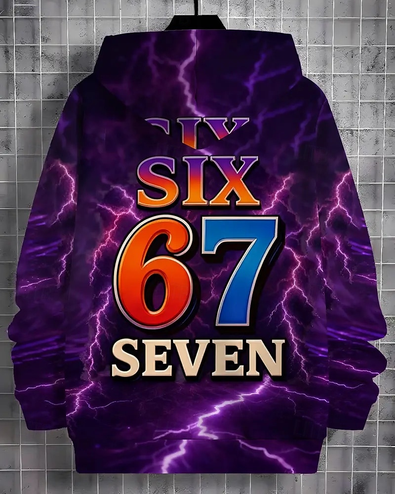 Unisex Girls' 3D Graphic Funny Slang 67 Hoodie Pullover Long Sleeve 3D Print Spring Fall Sports Fashion Streetwear Kids 4-12 Years Hooded Outdoor Casual Daily Regular Fit 2026 - $18.99 –P4