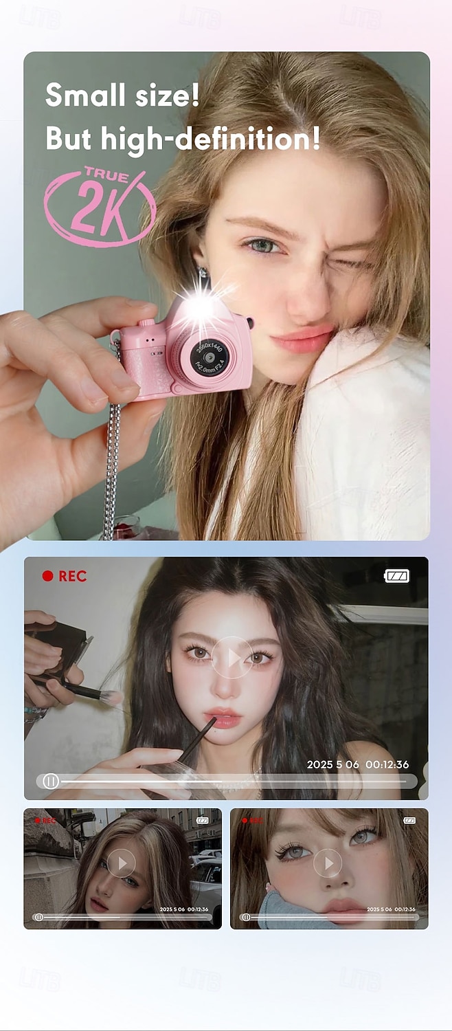 Миниатюрная цифровая камера-брелок, компактный портативный микрорегистратор с датчиком малого пикселя 1440p 2k, мини-камера размером с большой палец, микровидеокамера-брелок 2025 - $32.99 –P7